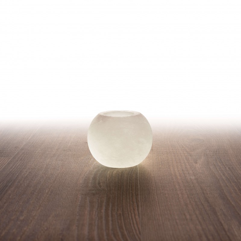 Himalája kristálysó mécses gömb, fehér